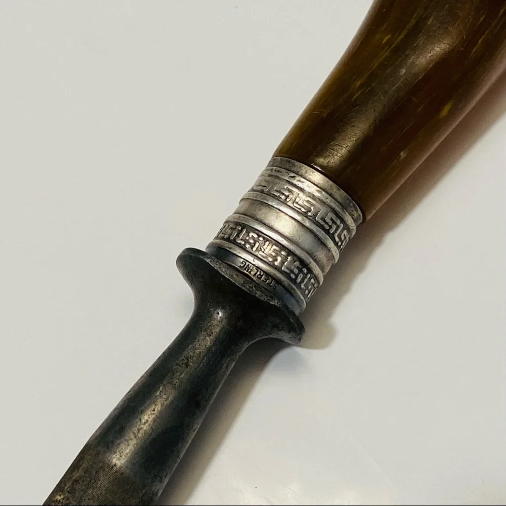 Vintage Sterling Silver Knife Sharpener Honing Steel Rod with Bakelite handle - Picture 9 of 12